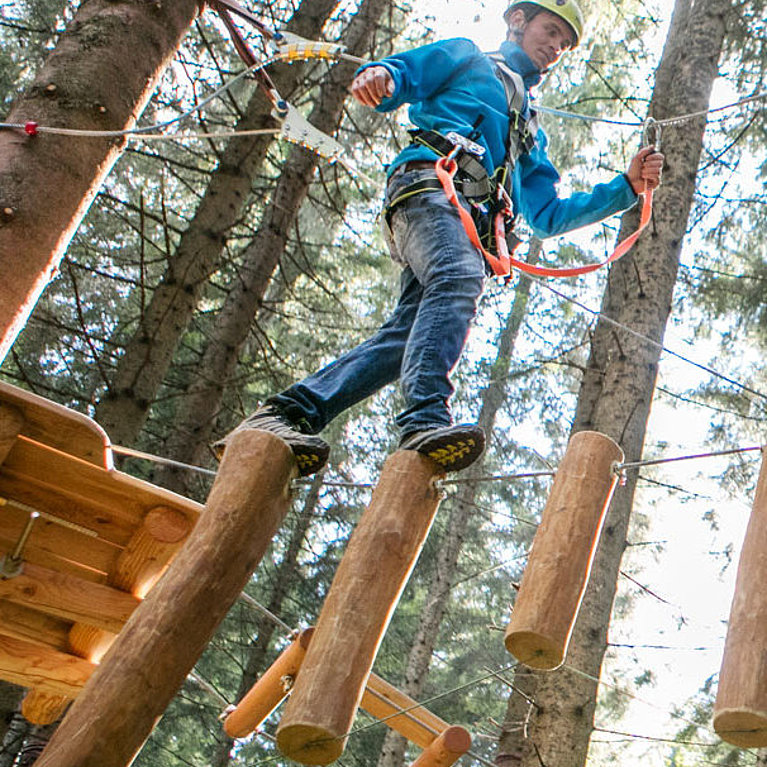 Kletterpark auf der Teichalm, Österreich, beim Hotel Pierer